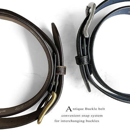 BS57 Classic Vintage Casual Jean Replacement Belt Strap or Belt 1-1/2"(38mm) Wide, Multi-Style Options