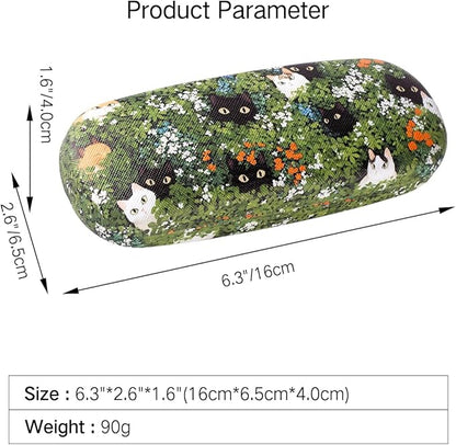 PERFECTSIGHT Hard Shell Eyeglasses Case, PU Leather Protective Glasses Case, Cute Eyeglass Case for Women Men Girls