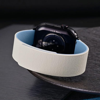 WOCCI Magnetic Watch Bands, Wood Grain Silicone, Quick Release, Compatible Watch Lug 20mm 22mm