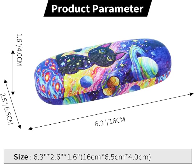 PERFECTSIGHT Hard Shell Eyeglasses Case, PU Leather Protective Glasses Case, Cute Eyeglass Case for Women Men Girls