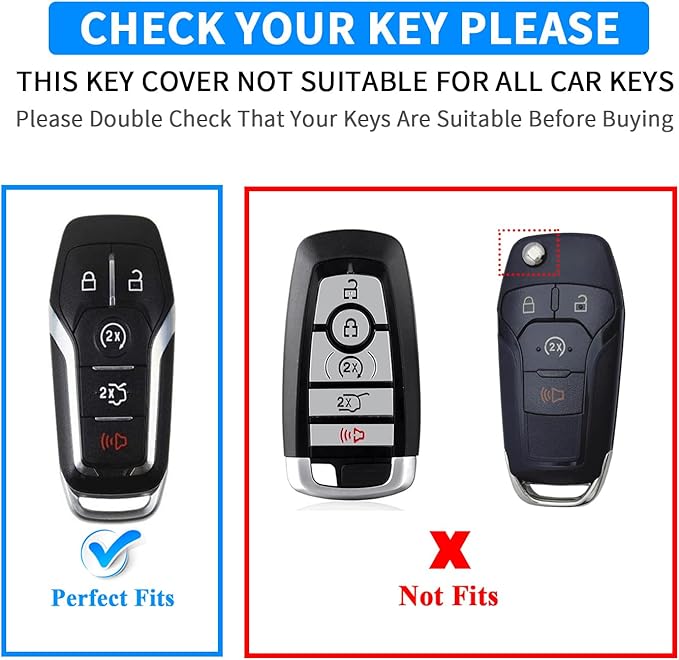 QBUC for Ford Key Fob Cover with Keychain,Key Shell Compatible with Ford Explorer F150 Lincoln MKC MKX MKZ Fusion Mustang Edge Remote Key Vehicle Accessories(Red)