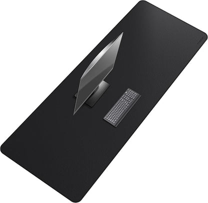 Mydours 75" x 24" Super Large Desk Pad, Desk Protector Mat with PU Leather, Large Desk Blotter Mat for Office, Home & Writing, Full Desk Pad for Keyboard and Mouse (Black)