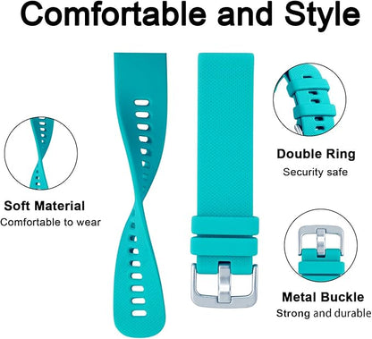 GEAK Compatible with Garmin Vivoactive 5 Watch Bands/Garmin Vivoactive 3 Watch Bands,20mm Silicone Band for Vivoactive 3 Music/Vivomove Sport,Forerunner 645/245 Music Smartwatch Women Men Teal