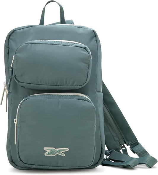 Reebok Unisex Crossbody Sling Bags – Compact Convertible Strap Cross Body Bag Travel Sling Bag - Gym & Travel Essential, Mikayla Green