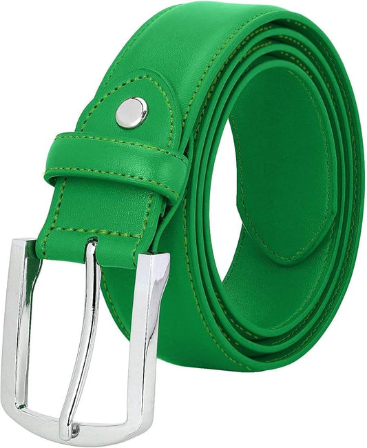 Falari Men Genuine Leather Casual Dress Belt With Single Prong Buckle, Classic Style Belt