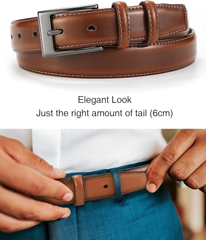 CHAOREN Mens Belts Leather Gift for Men - Ideal Match for Mens Dress Shoes