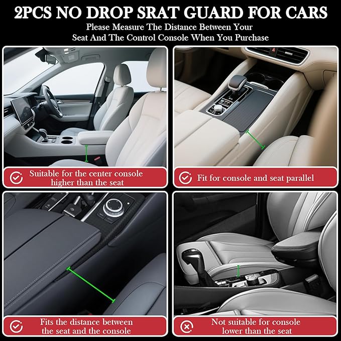 Car Seat Gap Filler Set of 2, Upgraded Car Side Seat Gap Fillers with Organizer, Cup Holder & Hook Function, Inserts Between Front Seats Console Catcher 4in1 Gap Stopper Fill Plug Storage Box (Black)
