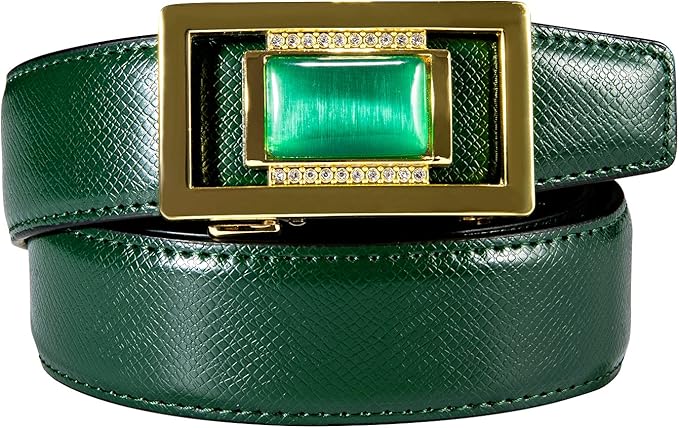 Barry.Wang Mens Belts Leather Ratchet Automatic Buckle Slide Click 1 3/8" Designer Dress Fashion Classic Casual Work Business