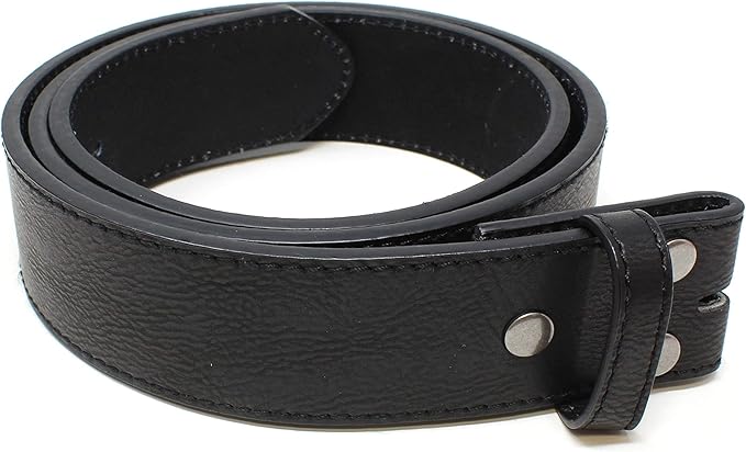 BC Belts Leather Belt Strap with Vintage Distressed Texture 1.5" Wide with Snaps and without Buckle