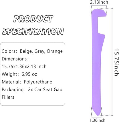 Junecarp Car Seat Gap Filler 2 Pack,Car Gap Filler Organizer to Impede Items from Dropping,Essential Interior Car Accessories Seat Gap Plug (Purple)