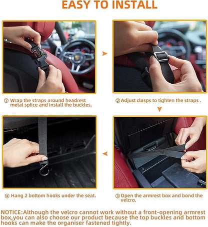 WLLWOO Car Net Pocket Handbag Holder Between Seats Back Storage Organizer Purse Holder for Console Front Seat Storage Barrier