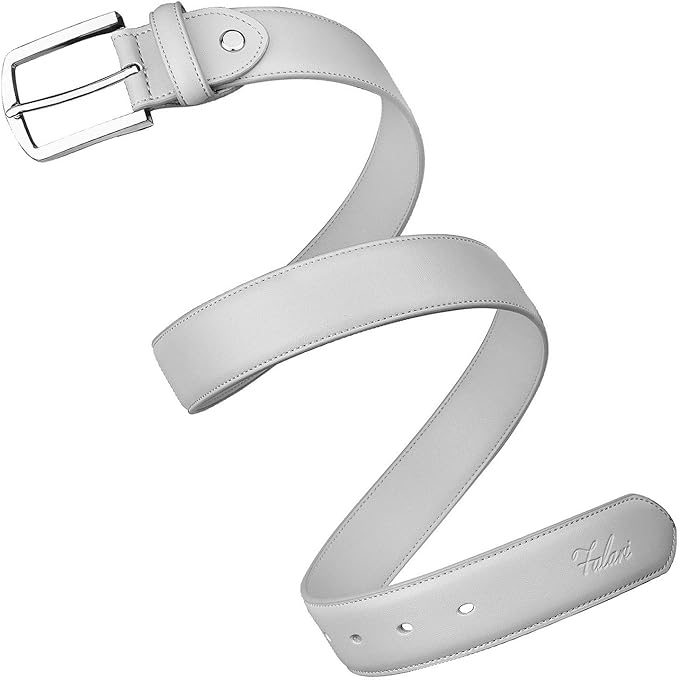 Falari Men Genuine Leather Casual Dress Belt With Single Prong Buckle, Classic Style Belt