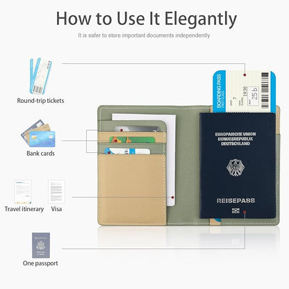 Lychii Passport Holder Cover, Ultra Slim PU Leather Travel Passport Wallet Organizer, 5.7 x 4.1 Inches