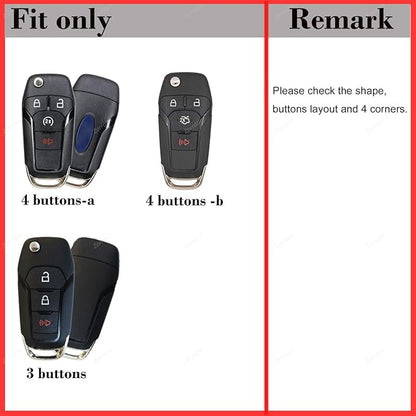 Silicone Key Fob Cover Remote Protector for Ford F150 F250 F350 F450 F550 Raptor Ranger Transit Fusion Bronco EcoSport Escape Explorer Expedition Lightning Maverick XLT (Flip Key)