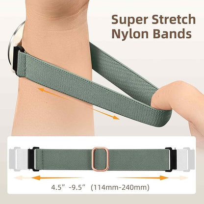 20mm Stretchy Watch Band Compatible with Garmin Vivoactive 5 6 Watch Bands,Quick Release Water-Resistant Nylon Elastic Strap for Vivoactive 3/Venu Sq/Sq 2/Sq Music, Forerunner 245/165/55/570 Women Men