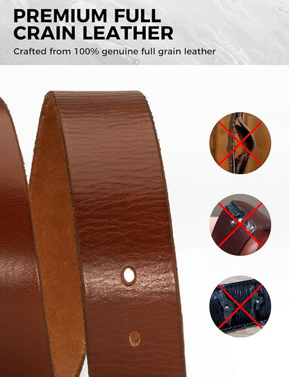 Thicken Full Grain Leather Mens Belt Heavy Duty Mens Work Belt Mens Belt High Hardness Buckle Packed In Gift Box