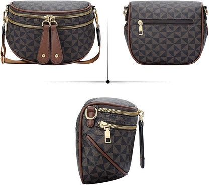 KKXIU Crossbody Sling Bag for Women Trendy Fanny Pack Vegan Leather Chest Bag | Trendy