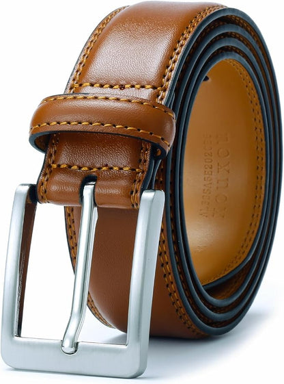 XOUXOU Men's Casual Leather Jeans Belts Classic Work Business Dress Belt with Prong Buckle for Men