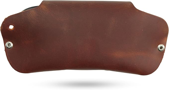 Toprank Leather Eyeglass Case - Handmade Slim Sunglasses Holder, Genuine and Universal Fit for Men and Women