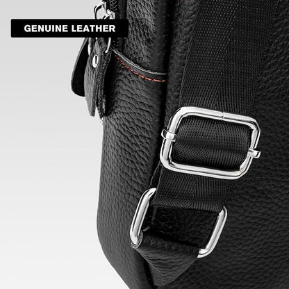 molshine Genuine Leather Sling Crossbody Bag,Fashion Chest,Casual Shoulder Bag for Men Women Work Travel Cycling HB024
