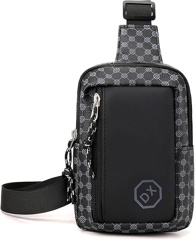 Long Keeper Mini Sling Bag - Women Men Vegan Leather Crossbody Phone Bag Waterproof Travel Running Chest Bag Casual Daypack