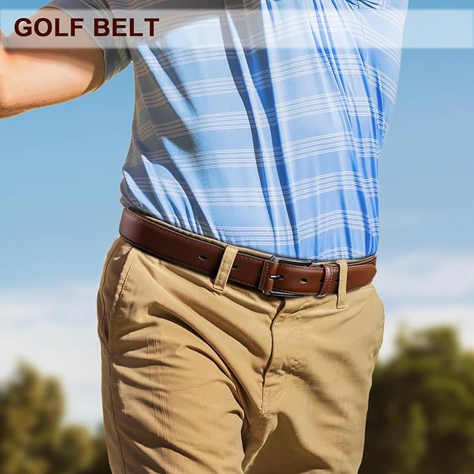 KEMISANT Men Belt-Genuine Leather Belt for Men Dress Casual Golf Jeans 1 3/8"