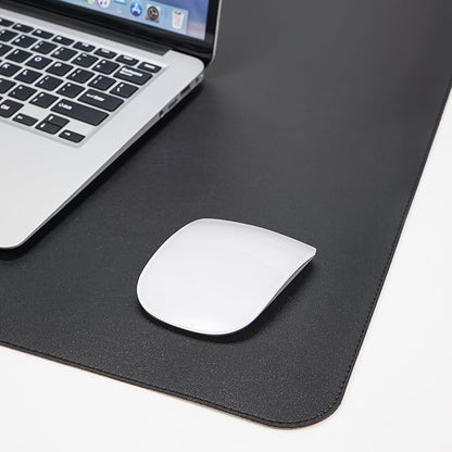 AFIING Dual-Sided Cork Desk Pad, PU Leather Desk Mat Protector, Waterproof Large Mouse Pad for Office Desk, Non-Slip Writing Surface for Home & Office (35" x 17", Black)