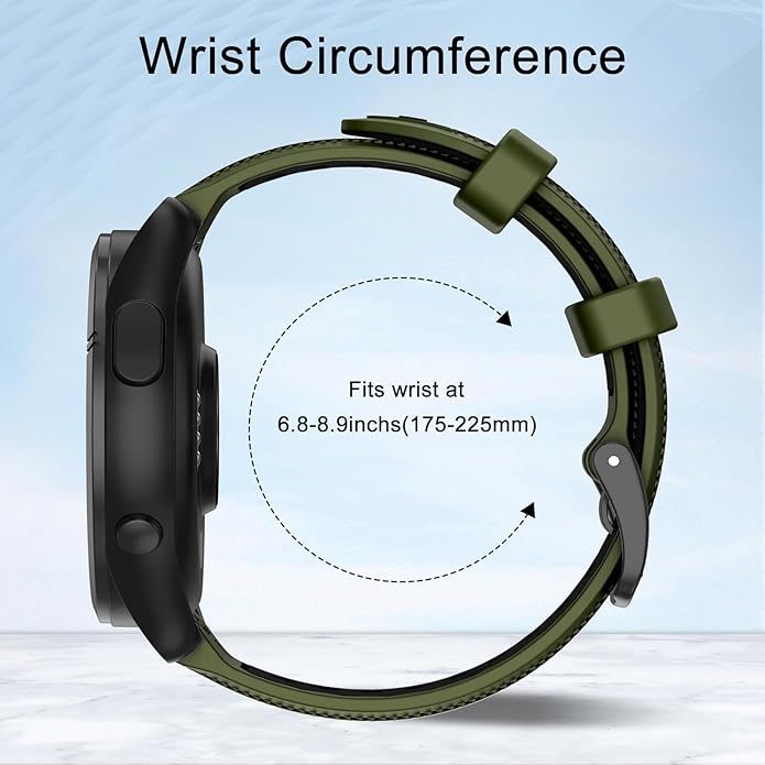 ISABAKE 22mm Watch Band for Gamrin Forerunner 265/Forerunner 255/Vivoactive 4 45mm/Venu 2/Venu 3, Silicone Quick Release Replacement Wristband