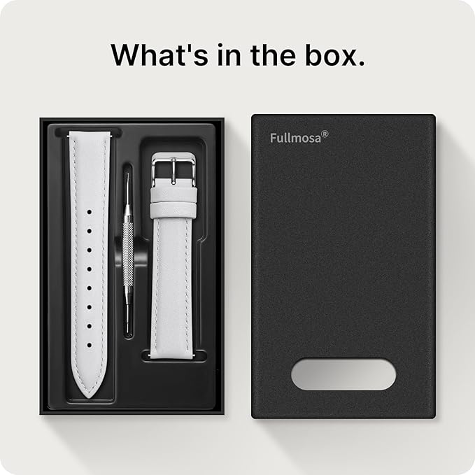 Fullmosa Watch Band, Quick Release Leather Watch Strap for Men Women, Replacement Bands Width 12mm 14mm 16mm 18mm 19mm 20mm 21mm 22mm 24mm