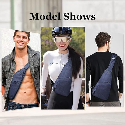 Anti-Theft Sling Bag for Women and Men, Lightweight Crossbody Bag with Hidden Pocket for Travel Hiking Casual Daily