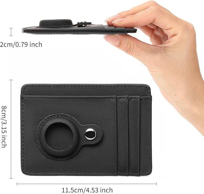 Slim Minimalist Wallet PU Genuine Leather Carbon Fiber RFID Blocking Front Pocket Wallet for Men Women Lightweight Credit Card Holder