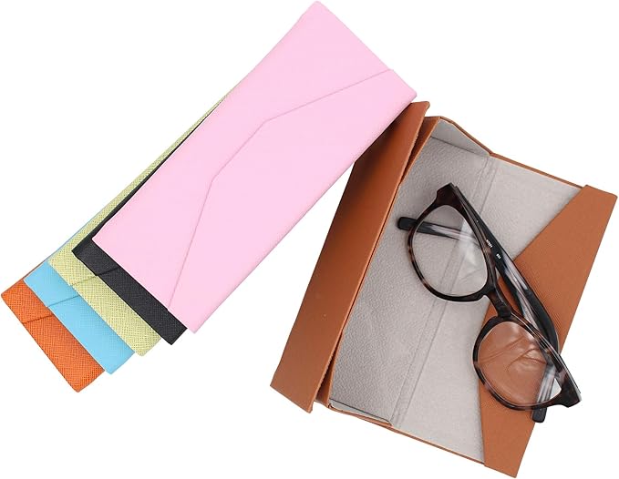 Real Sic Glasses Case for Men and Women - Magnetic Folding Hard Shell Sunglass Holder - Inspired by Solid Color