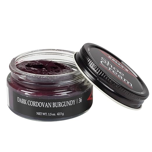 Kelly's Dark Cordovan Burgundy Shoe Polish 1.5 oz - Professional Shoe Cream
