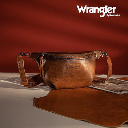 Wrangler Large Fanny Packs for Women Waist Bag Travel Belt Bags Crossbody Sling Purse WG82-A194BR