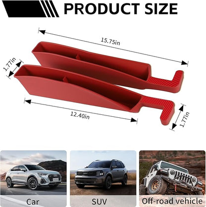 2PCS Car Seat Gap Filler Organizer, Multifunctional Seat Gap Storage Box for Phone Key, Stop Things from Dropping Between Seat and Console, Universal Interior Car Accessories (Red)