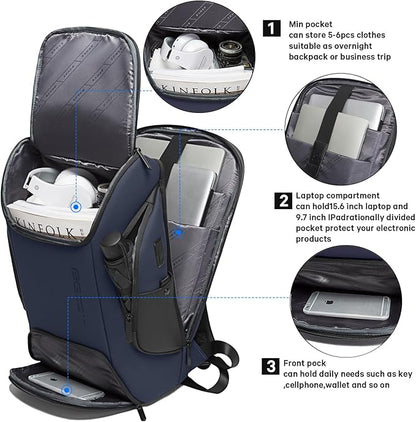 BANGE Business Laptop Smart backpack Can Hold 15.6 Inch Laptop Commute Backpack Carry on bag for men and women (Blue)