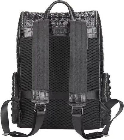 boshiho Real Leather Laptop Backpack Fashion Travel Bag Daypack for Men (L - Metal Zipper Pull)