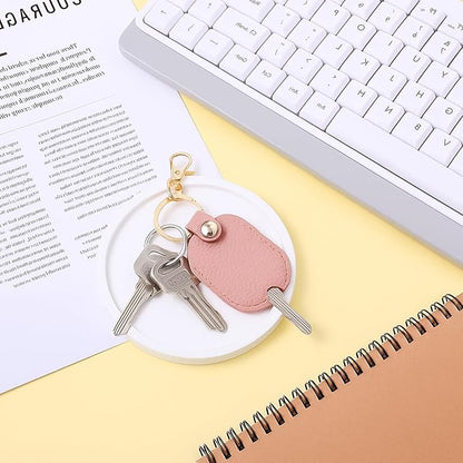2Pcs Leather Car Key Cover Keychain Car Key Holder Leather Keychain Vintage Keys Fob Cover Stylish Keys Covers Caps Sleeve Broken Cars Loop Replacement Keychains Case Pouch Protector for Women Men