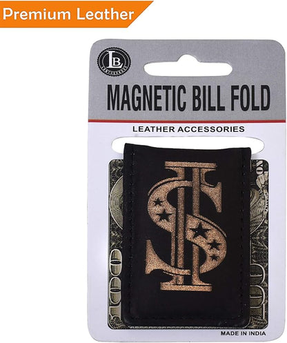 LB LEATHERBOSS Men's New Leather Strong Magnetic Money Clip