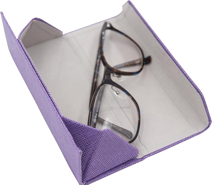 Real Sic Glasses Case for Men and Women - Magnetic Folding Hard Shell Sunglass Holder - Inspired by Solid Color