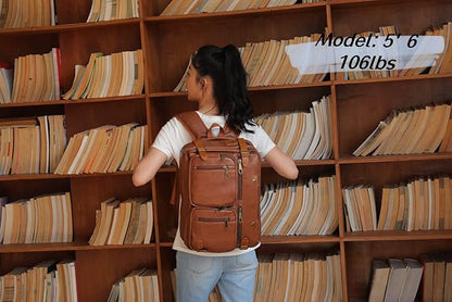 Men Vegan Leather Briefcase Backpack Hybrid 17 Inch Laptop Bag Case Business Messenger bag HB-22