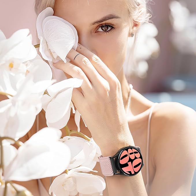 20mm Quick Release Elastic Band Compatible with Samsung Galaxy Watch 7 6 5 4 40mm 44mm/Garmin Vívoactive 6/5/3/3 Music/Forerunner 570 42mm/55/158/165/245/645/Amazift Active 2/Active/T-Rex 3 Pro 44mm