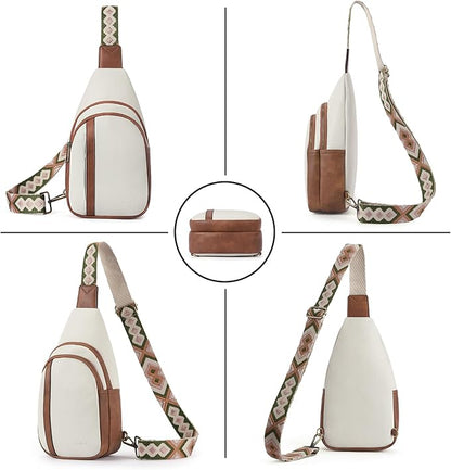 CLUCI Crossbody Bags for Women Men,Leather Sling Bag Cross Body Backpack for Woman Gifts for Women Birthday Unique