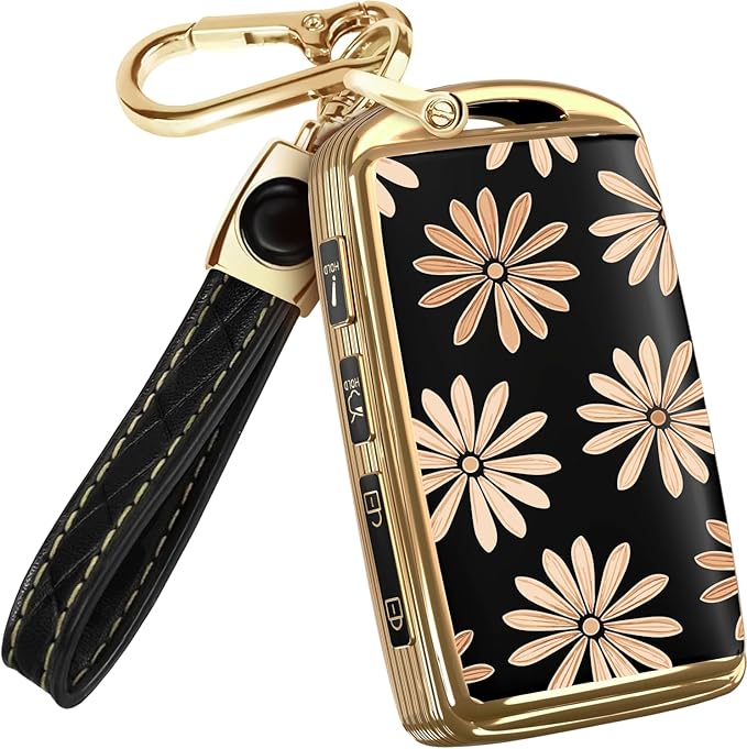 Lucrum Compatible with Mazda Key Fob Cover & Leather Keychain - TPU Case for 3, 6, CX-5 CX-9 CX-30 CX-50 CX-70 (2019-2025)