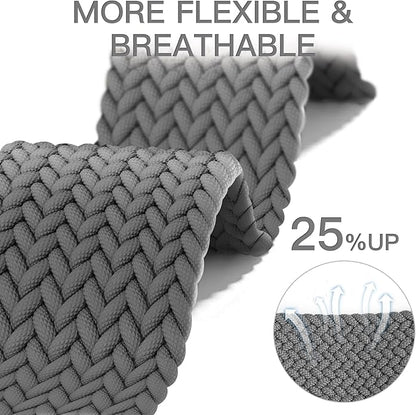 20mm Magnetic Braided Nylon Band Compatible With Garmin Vivoactive 6/Vivoactive 5/3/3 Music Watch Bands, Quick Release Stretchy Strap Replacement for Venu Sq 2/Forerunner 55/165/245/645
