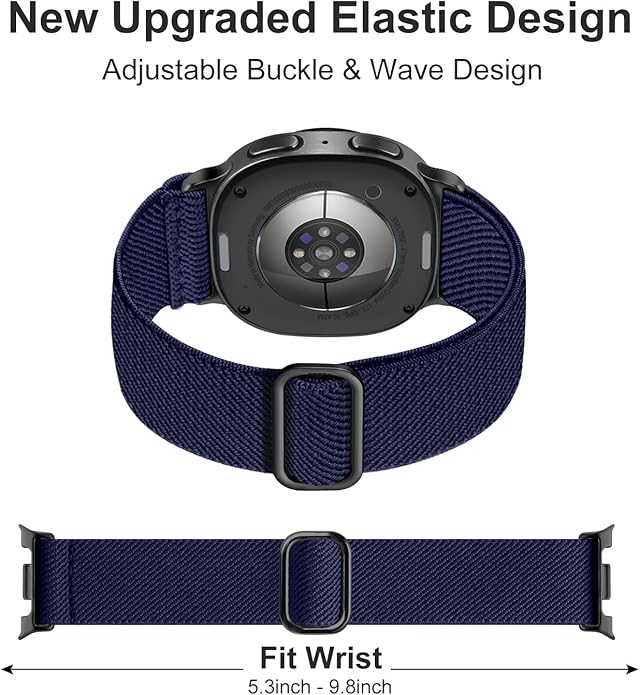 Lerobo Elastic Bands Compatible with Samsung Galaxy Watch 8 7 6 5 4 40mm 44mm/Galaxy Watch 8 Classic 6 4 Classic 43mm 47mm 42mm 46mm/5 Pro Band 45mm/Active 2,3 Pack 20mm Adjustable Nylon Sport Band