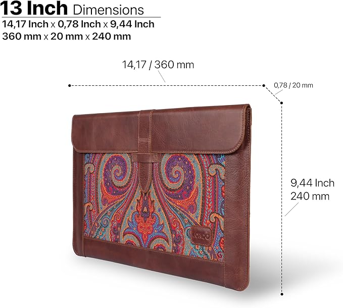LONDO Leder Hülle Kompatibel mit MacBook Pro 14 & Air 13-13.3 Zoll (M5, M4, M3, M2, M1, Pro, Max) & iPad Pro 12.9, Premium Vollleder Laptop Tasche, Brown Modelle 2020 bis 2026