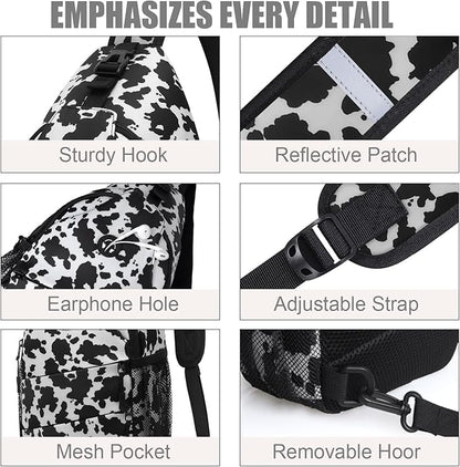 Pritent Crossbody Bags for Women Men Trendy Sling Bag Backpack Casual Chest Bag with Convertible Shoulder Strap