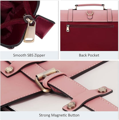 ECOSUSI Laptop Bag for Women Vegan Leather Messenger Bag Fashion Briefcase Computer Satchel Bag