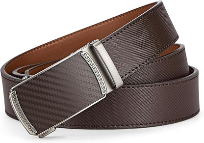 BOSTANTEN Mens Belt Leather Ratchet Belt For Men Dress and Casual with Adjustable Buckle, Trim to Fit